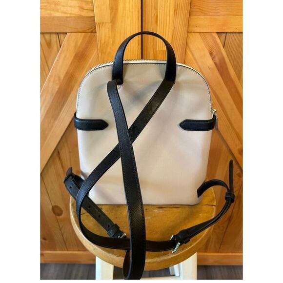 Kate Spade Staci Medium Dome Backpack Color-block Beige Saffiano Leather - Picture 3 of 10